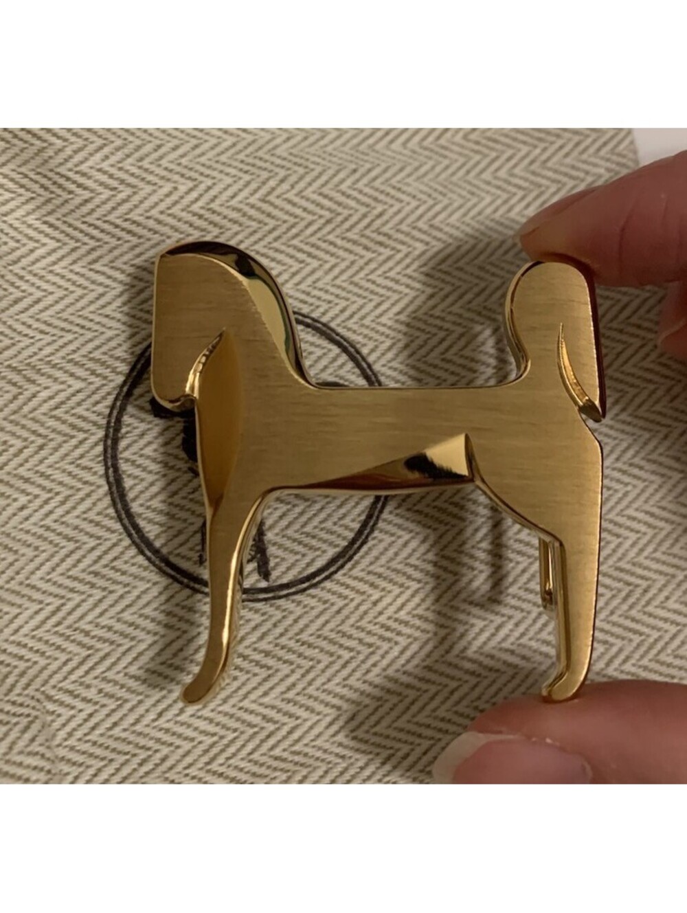 Hermès belt buckle Perma Plated 32MM Gold Hermes Motif Horse Panache silhouette